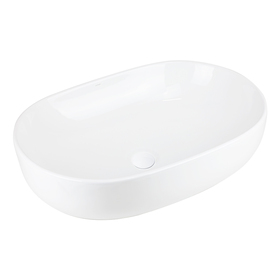 Umywalka nablatowa OLVENA UC5566WH 600x400x150mm Owalna Biały korek