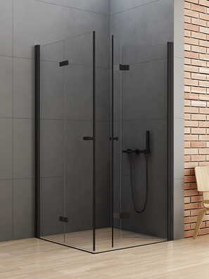 Kabina prysznicowa NEW SOLEO BLACK 2D drzwi składane podwójne