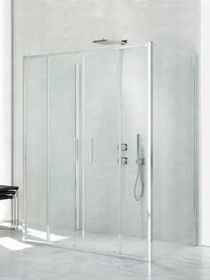 Kabina prysznicowa NEW CORRINA przyścienna drzwi przesuwne podwójne 150x90 szkło czyste 6mm Active Shield