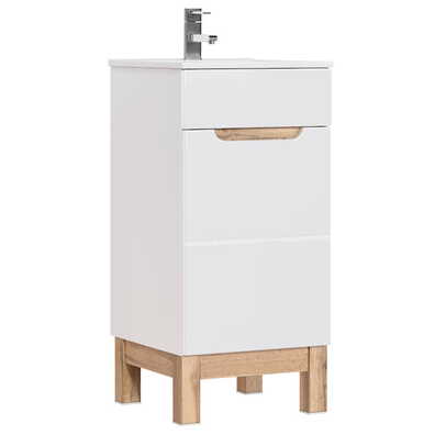 szafka łazienkowa bali 50cm z białymi frontami i frezowanym uchwytem