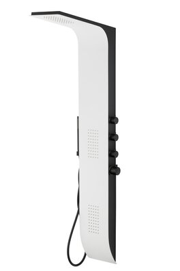 Biało-czarny panel prysznicowy z termostatem Corsan DUO