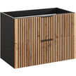 Szafka pod umywalkę 80 cm czarne ryfle dąb wotan XILO BLACK WOTAN 82-80, (1) - Xilo