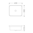 Umywalka wpuszczana w blat Intero 430x380x140 mm z korkiem białym, (3) - Umywalka nablatowa