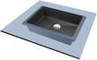 Umywalka granitowa wisząca / stawiana antracyt - 50x40 cm, (4) - Umywalki łazienkowe