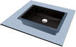 Umywalka czarna granitowa wisząca / stawiana - 50x40 cm, (4) - Umywalki łazienkowe