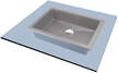 Umywalka szara granitowa wisząca / stawiana - 50x40 cm, (3) - Umywalki łazienkowe