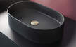Umywalka czarna granitowa owalna nablatowa 35x55 cm, (3) - Umywalka nablatowa