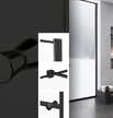 Kabina prysznicowa SUPERIA BLACK LEWA kwadratowa 90x90 szkło czyste 6mm z powłoką - wzór czarna kratka, (2) - Kabiny prysznicowe
