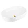 Umywalka nablatowa OLVENA UC5566GL 600x400x150mm Owalna Złoty korek, (1) - Umywalka nablatowa