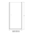 Drzwi prysznicowe wnękowe jednoskrzydłowe DUSO 90 cm DS202T, (2) - Drzwi prysznicowe
