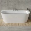 Wanna przyścienna wolnostojąca Corsan MONO E030XLCH 170 cm z szeroką krawędzią Korek klik-klak Chrom, (7) - Wanny wolnostojące