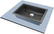 Umywalka granitowa wisząca / stawiana antracyt - 50x40 cm, (3) - Umywalki łazienkowe