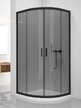 Kabina prysznicowa NEW VARIA BLACK półokrągła R55 90x90 drzwi podwójne przesuwne grafit z powłoką- czarny profil, (1) - Kabiny prysznicowe