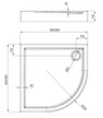 Brodzik akrylowy półokrągły 80 cm Deante Jasmin KGJ_054B, (4) - Brodziki prysznicowe