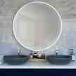 Lustro łazienkowe okrągłe białe, (1) - Lustra łazienkowe
