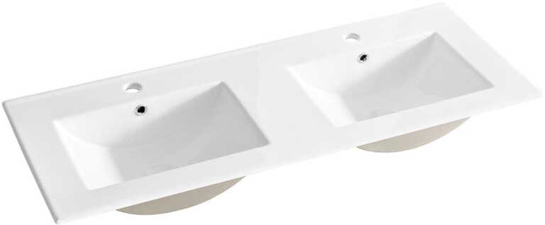 Umywalka meblowa 120 cm ceramiczna LAVA WHITE 120D, (1) - Umywalka meblowa