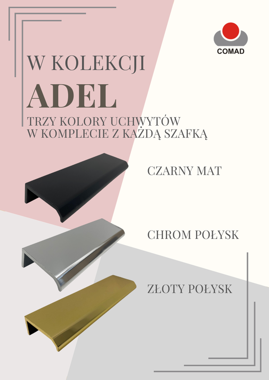 Szafka wisząca pod umywalkę 80 cm czarna ADEL BLACK 82-80-B-2S, (8) - Adel Black