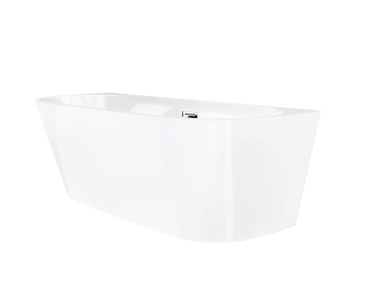 Wanna przyścienna MONO E029LSCH Slim 160 cm Korek klik klak Chrom, (4) - Wanny wolnostojące