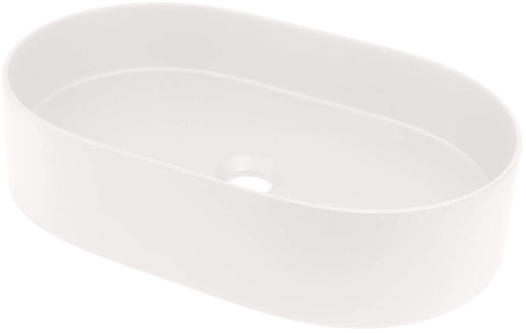 Umywalka biała granitowa owalna nablatowa 35x55 cm, (1) - Umywalka nablatowa