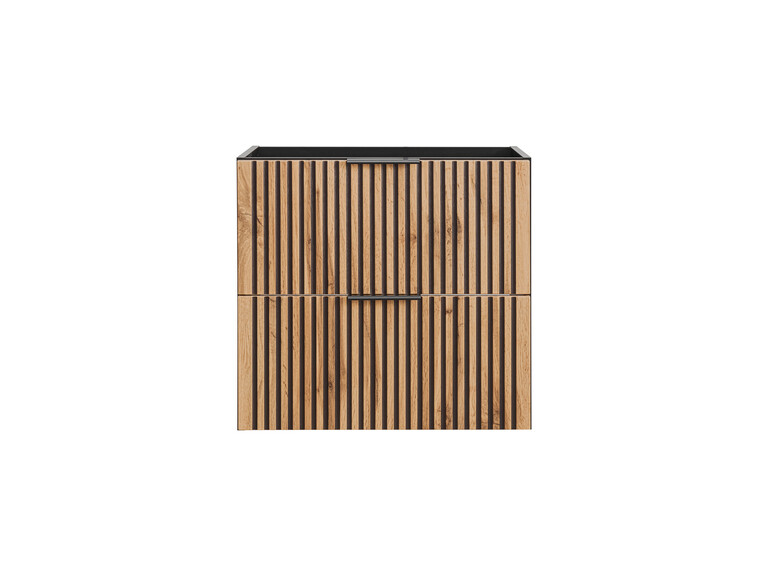 Szafka pod umywalkę 60 cm czarne ryfle dąb wotan XILO BLACK WOTAN 82-60, (4) - Xilo