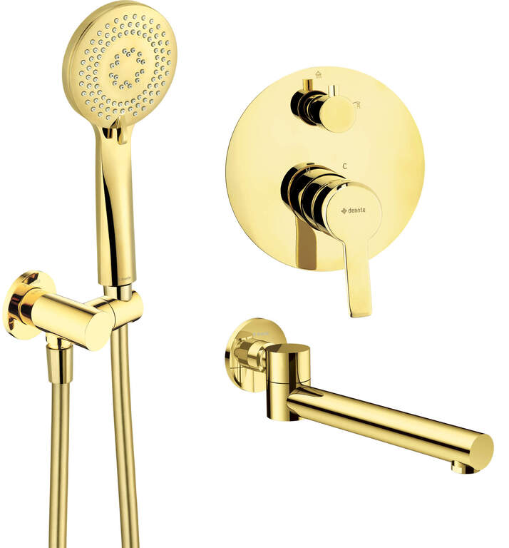Zestaw prysznicowy podtynkowy złoty Deante Arnika, (1) - Baterie łazienkowe