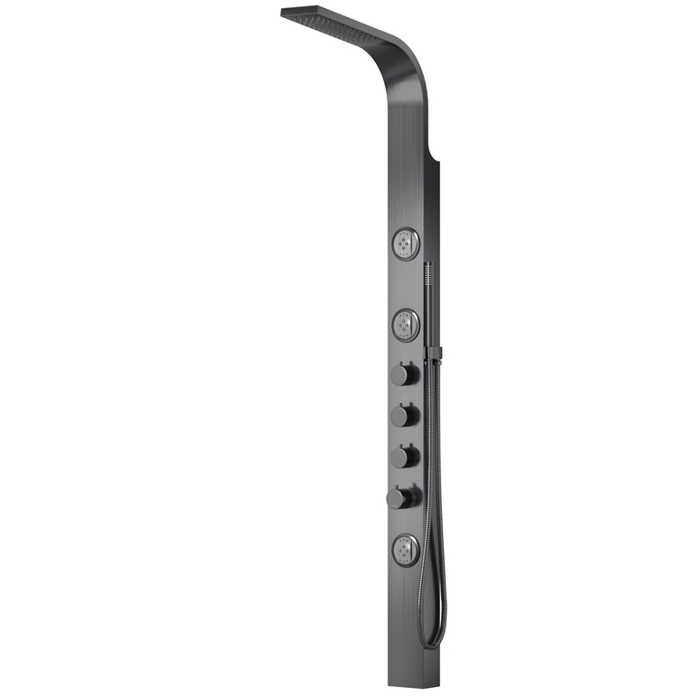 Panel prysznicowy stalowy Corsan SNAKE S002TGM Termostat Grafti GunMetal, (2) - Panele prysznicowe