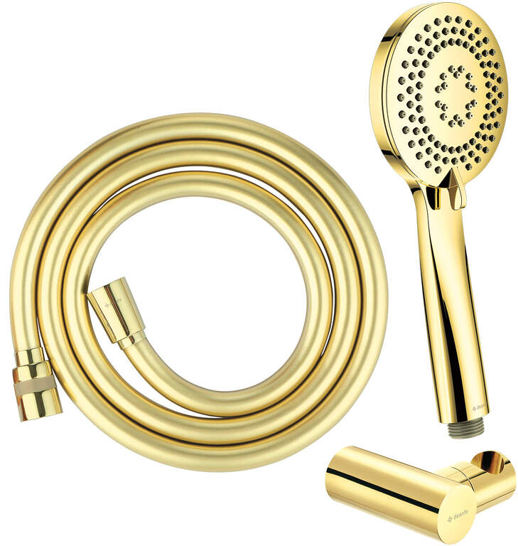 Zestaw prysznicowy złoty Deante Arnika słuchawka wąż uchwyt, (1) - Baterie łazienkowe
