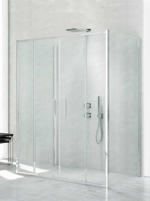 Kabina prysznicowa NEW CORRINA przyścienna drzwi przesuwne podwójne 170x80 szkło czyste 6mm Active Shield, (1) - Kabiny prysznicowe