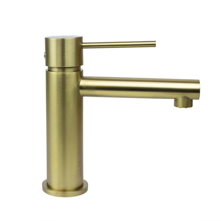 Elegancka bateria umywalkowa Corsan CMB7511BGL Lugo szczotkowane złoto, (2) - Baterie umywalkowe
