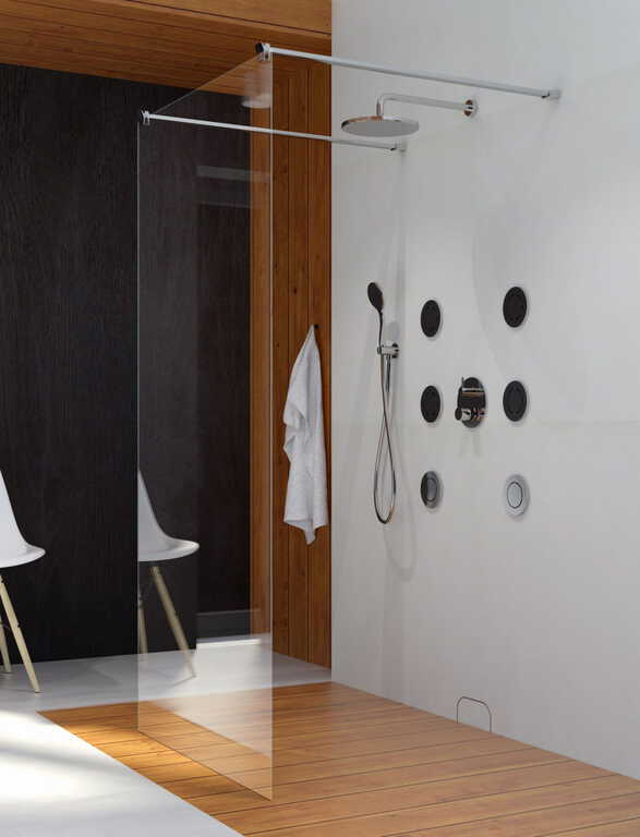 Ścianka prysznicowa Clusi Hera 80x200cm z powłoką CleanGlass, (1) - Ścianki prysznicowe