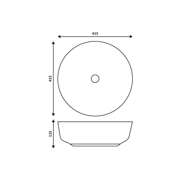 Umywalka nablatowa Corsan 649988 41,5×41,5 cm – z korkiem klik-klak, (4) - Umywalka nablatowa