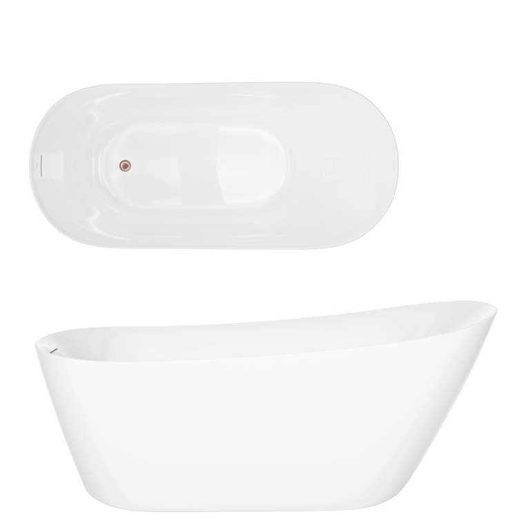 Wanna wolnostojąca ESTELLA II SLIM V038XLBRG 170 cm Korek klik klak Miedź szczotkowana, (1) - Wanny wolnostojące