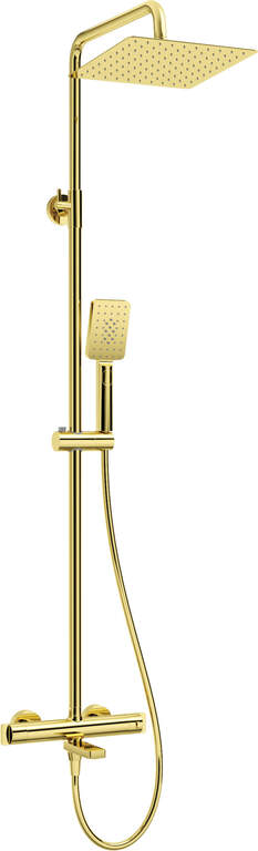 Deszczownica złota z baterią wannową termostatyczną Deante NAC Z1HT, (1) - Deszczownie