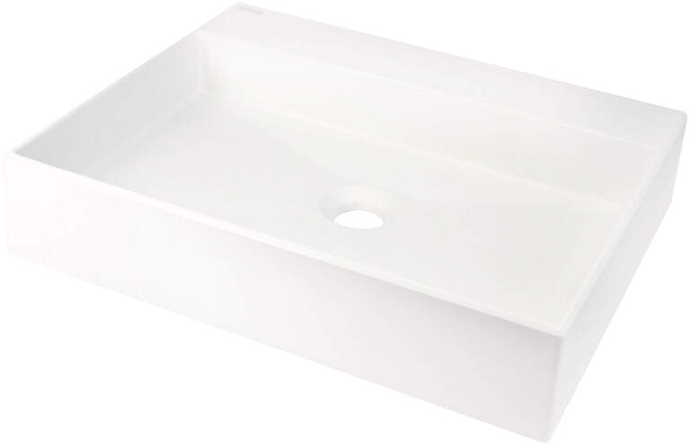 Umywalka biała granitowa stawiana na blat - 50x40 cm, (1) - Umywalka nablatowa