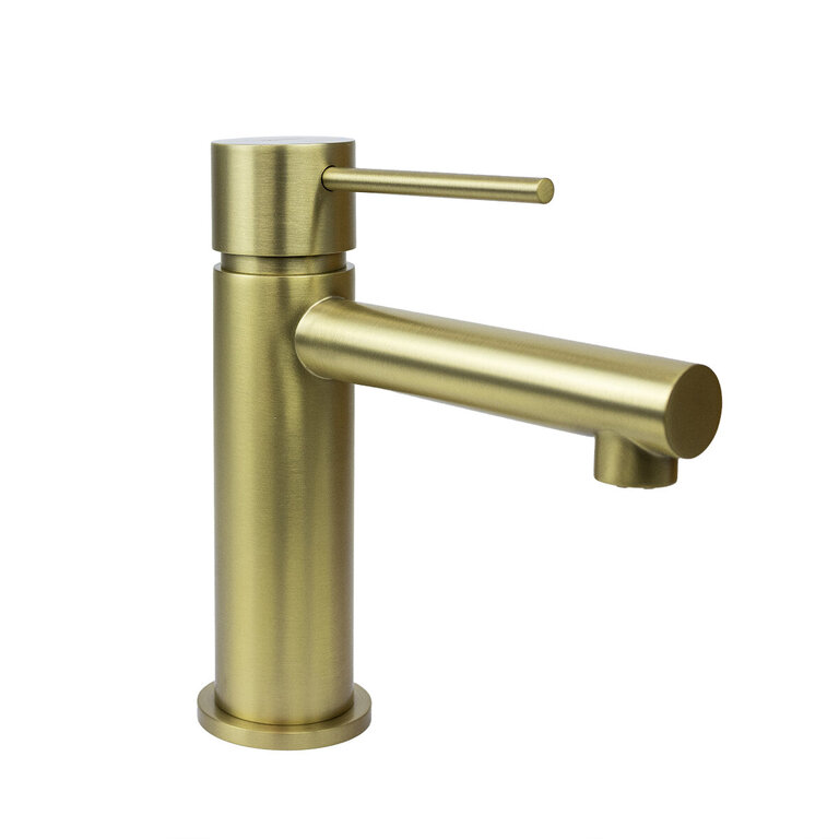 Elegancka bateria umywalkowa Corsan CMB7511BGL Lugo szczotkowane złoto, (4) - Baterie umywalkowe