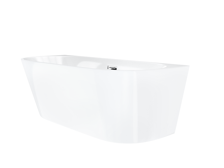 Wanna przyścienna wolnostojąca Corsan MONO 150 cm Korek klik-klak Szczotkowane Złoto, (6) - Wanny wolnostojące