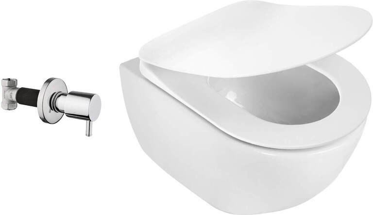 Peonia Zero Miska WC z funkcją bidetu - z zaworem otwierającym podtynkowym, (1) - Miski WC