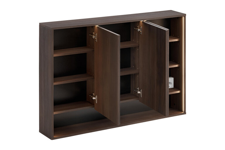 Wisząca Szafka Łazienkowa z Lustrem 120 cm (3 drzwi), (3) - Meble łazienkowe