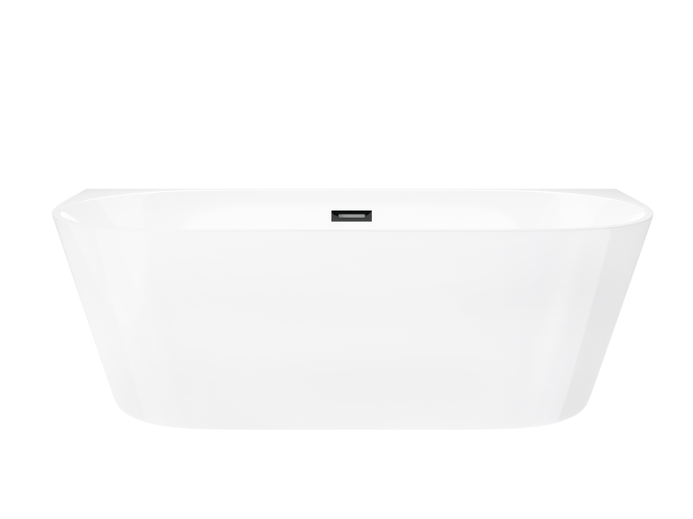 Wanna przyścienna wolnostojąca Corsan MONO 160 x 75 cm Korek klik-klak Czarny, (3) - Wanny wolnostojące