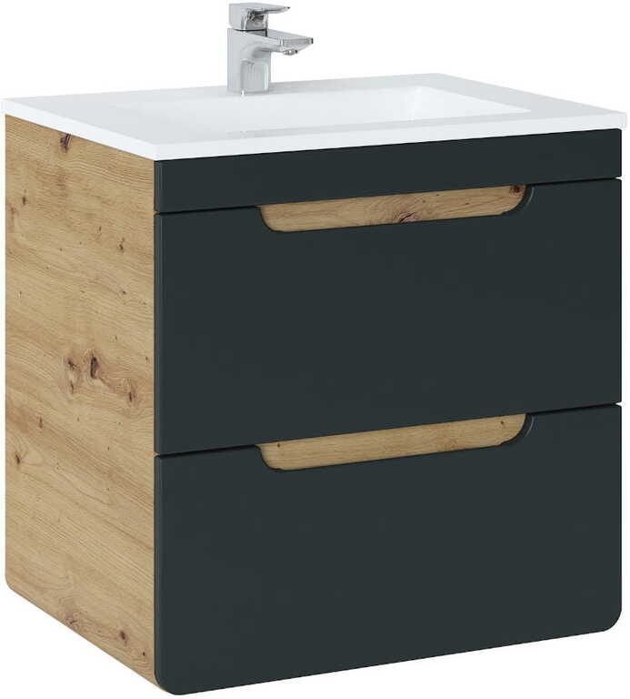 Elegancka szafka podumywalkowa Comad Aruba Cosmos 820 60 cm – Dąb Artisan / Czarny Mat, (2) - Aruba Cosmos